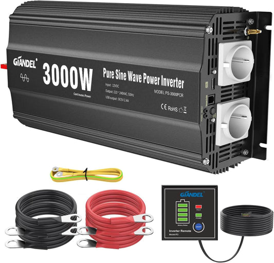 3000W Reiner Sinus Wechselrichter 12V auf 230V