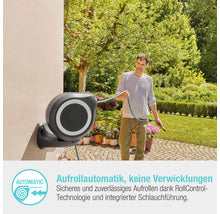 Wandschlauchbox GARDENA RollUp M inkl. 20 m Schlauch, 180° schwenkbar und RollControl-Technologie