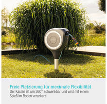 Gartenschlauchbox RollUp S mit Erdspieß inkl. 15 m Schlauch, 360° schwenkbar und RollControl-Technologie