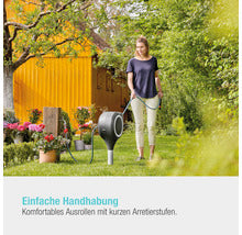 Gartenschlauchbox RollUp S mit Erdspieß inkl. 15 m Schlauch, 360° schwenkbar und RollControl-Technologie