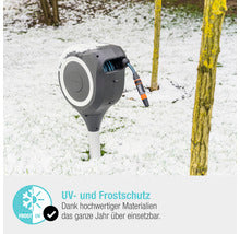 Gartenschlauchbox RollUp S mit Erdspieß inkl. 15 m Schlauch, 360° schwenkbar und RollControl-Technologie