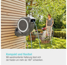 Wandschlauchbox GARDENA RollUp S inkl. 15 m Schlauch, 180° schwenkbar und RollControl-Technologie