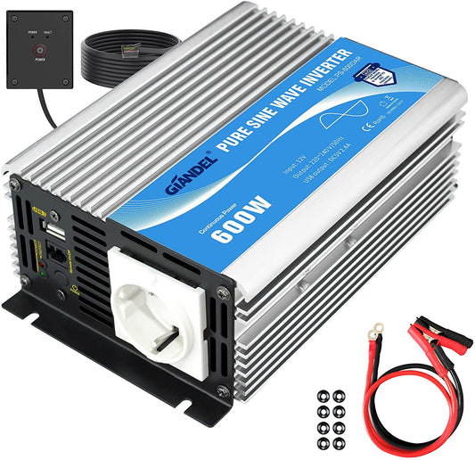 600W Wechselrichter Reiner Sinus Spannungswandler 12V auf 240V