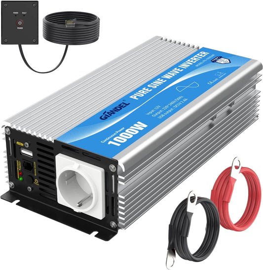 1000W Reiner Sinus Wechselrichter 12V auf 240V